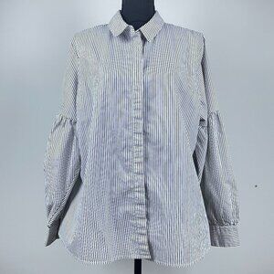 Ashley Stewart Striped Button-down Shirt Size 16